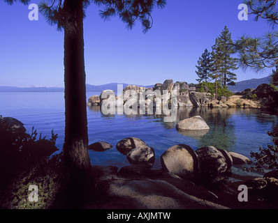 A view of the Sand Harbor area of Lake Tahoe Stock Photo