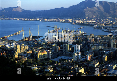 Palermo, a city founded in the 8th century BC by Phoenician tradesmen around a natural harbour on the NW coast of Sicily. Stock Photo