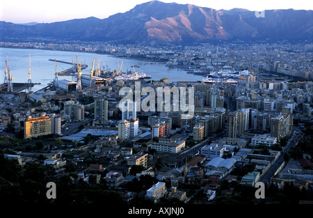 Palermo, a city founded in the 8th century BC by Phoenician tradesmen around a natural harbour on the NW coast of Sicily. Stock Photo