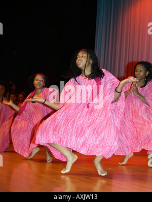tenns dance in the Sankofa a celebration of African music dance and poetry at Bishop McNamara High School in Forrestville, Md Stock Photo