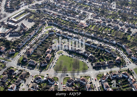 High level oblique aerial view south of Ruislip houses and suburbs London HA4 England UK Feb 2006 Stock Photo