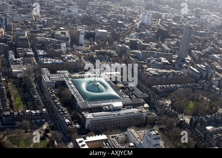 High level oblique aerial view south east of British Museum Bedford Square Centre Point London WC1 WC2 England UK Feb 2006 Stock Photo