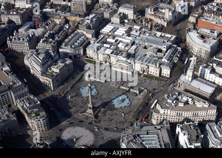 High level oblique aerial view north west of Trafalgar Square London WC2 England UK Feb 2006 Stock Photo