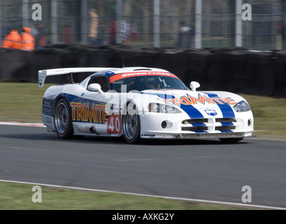 Dodge Viper Competition Coupe Sports Car in British GT Championship at Oulton Park Motor Race Circuit Cheshire England UK Stock Photo
