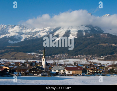Village of Ellmau in winter snow,alps,Austria Stock Photo