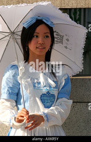 Woman dressed as Anime character in Cosplay, Harajuku, Tokyo, Japan Stock Photo