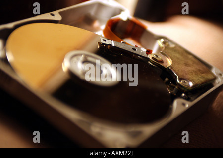 internal view of computer hard disk drive Stock Photo