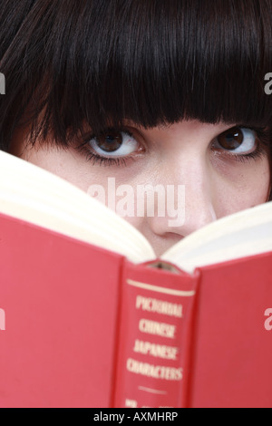 Teenage Girl Studying Languages Stock Photo