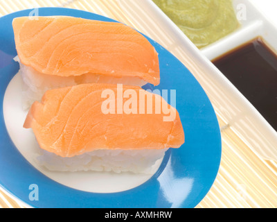 Akashi Salmon Sushi Stock Photo