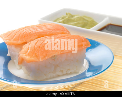 Akashi Salmon Sushi Stock Photo