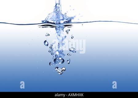 Running water viewed from above and below surface level Stock Photo