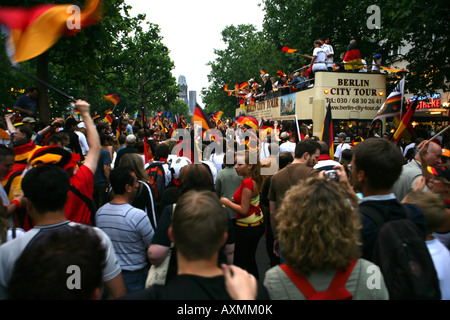 after the game Germany versus Argentina fans on the Kudamm in Berlin Stock Photo