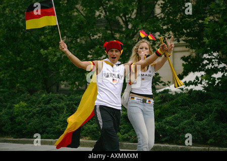 after the game Germany versus Argentina fans on the streets of Berlin Stock Photo