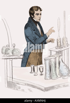 Michael Faraday (1791 - 1867) English bookbinder and scientist. Stock Photo