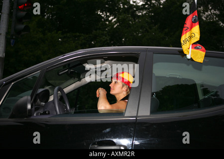 after the game Germany versus Argentina fans on their way to the Kudamm in Berlin Stock Photo