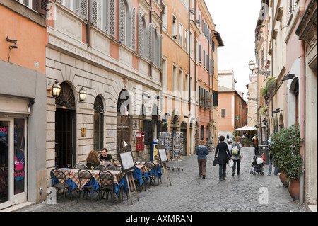 Typical street in the Trastevere District, Rome, Italy Stock Photo