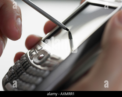 Man using PDA Stock Photo