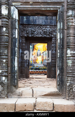 Buddhist Statue In Wat Phu Champasak Stock Photo