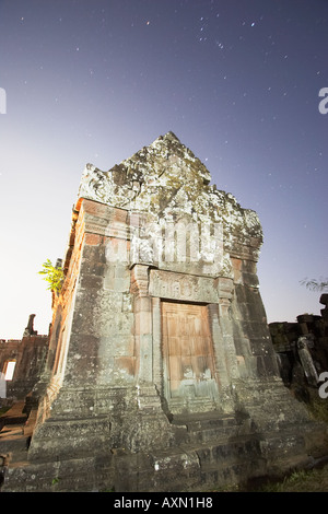 Night View Of Wat Phu Champasak Stock Photo