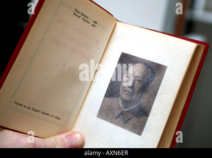 Portrait of Mao Tse Tung in his Little Red Book Stock Photo