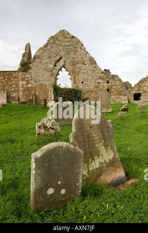 Ruins of 15C Bonamargy Friary, Ballycastle, Co. Antrim, Northern Ireland. Burial place of chieftain Sorley Boy MacDonnell Stock Photo