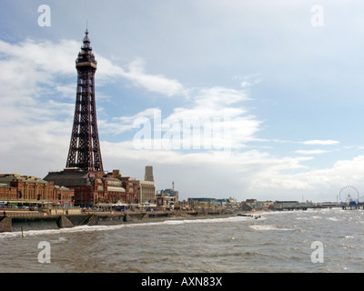 The seafront and tower, Blackpool Stock Photo