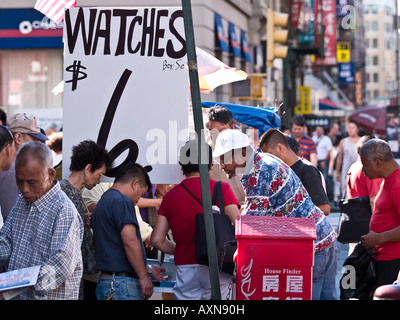 Street vendor New York selling watches Stock Photo