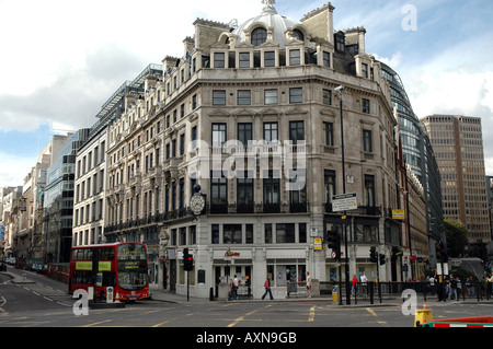 Ludgate House building on Ludgate Circus, crossroads of Farringdon Street, Ludgate Hill and Fleet Street in London, UK Stock Photo