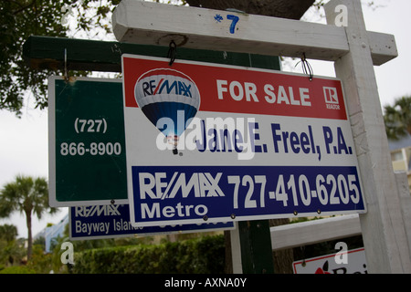 Signs showing several homes for sale Stock Photo