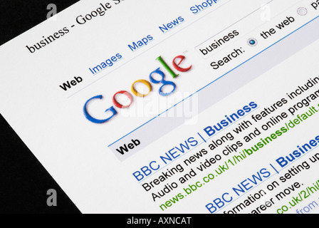 Google web page Stock Photo