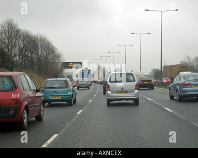 Traffic congestion on M62 motorway Stock Photo