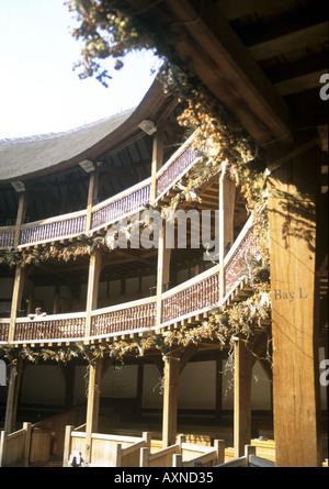 Interior of William Shakespeare s The Globe Theatre South Bank London Stock Photo