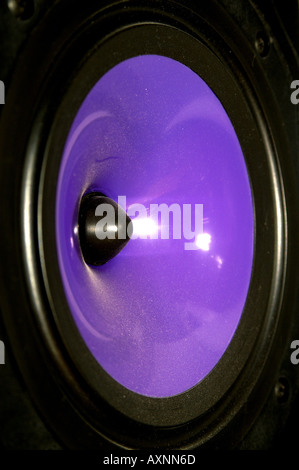 Loudspeaker cone in purple Stock Photo