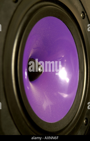 Loudspeaker cone in purple Stock Photo