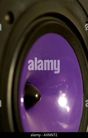 Loudspeaker cone in purple Stock Photo