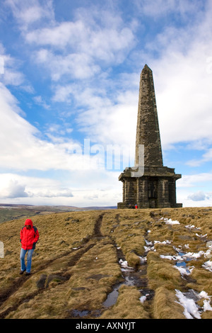 Stoodley Pike , part of the Pennine way , Calderdale Stock Photo