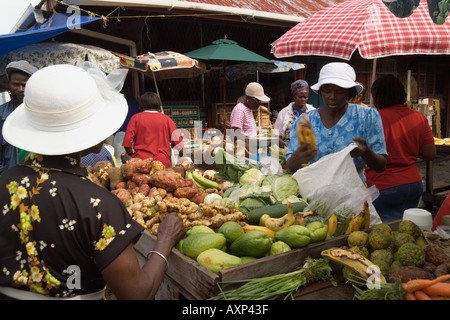 Fruit and Vegetable Stall St Georges Grenada Caribbean Stock Photo