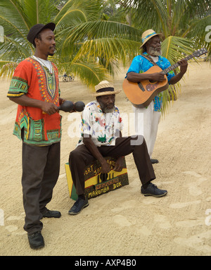 Jamaican Band playing on the beach Jamaica Caribbean Stock Photo