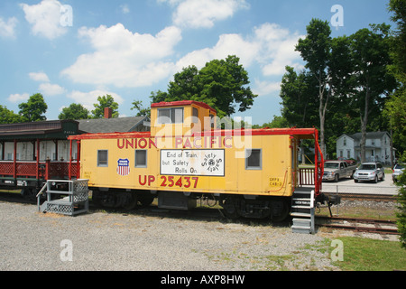 Greenville Railroad Park and Museum Greenville Pennsylvania Train Union Pacific Caboose Stock Photo