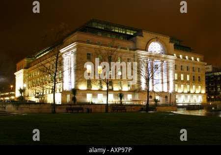 Baskerville House in Centenary Square Birmingham UK At night Stock Photo