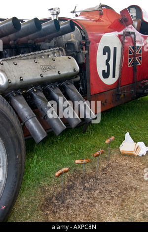 1929 Napier-Bently cooks sausages at Goodwood Revival 2007 Stock Photo
