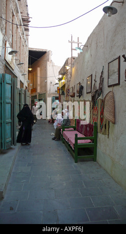 A narrow lane in Souq Waqif, Doha, Qatar. Stock Photo