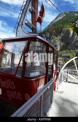 The cable car at Hells Gate on the Fraser river near Hope in British Columbia, Canada Stock Photo