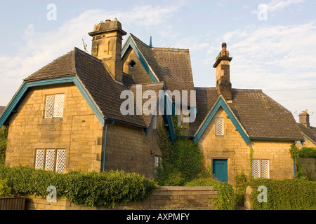 Paxton cottages in Beeley village Derbyshire Dales district, Derbyshire, near Bakewell Peak District National Park Stock Photo