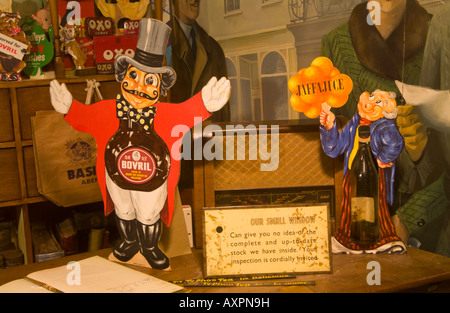 Display of 1920s village shop in Abergavenny Museum Abergavenny Monmouthshire South Wales UK EU bovril Stock Photo