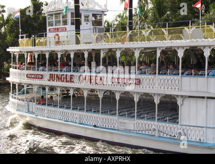 Sightseeing tour on the world famous Jungle Queen riverboat around the canals of Fort Lauderdale Florida North America Stock Photo