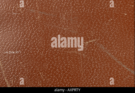 Brown leather texture with visible wear and tear Stock Photo