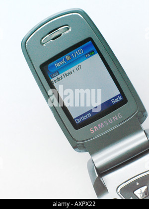 Samsung E720 Mobile Phone Cell Phone Text Message How R U ? Stock Photo