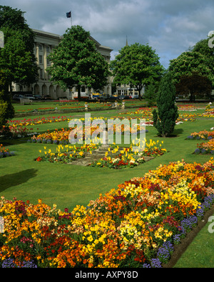 The  Imperial gardens in the Spa town of Cheltenham out side the Queen's Hotel Stock Photo