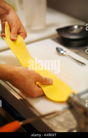 Preparing a home-made pasta Stock Photo